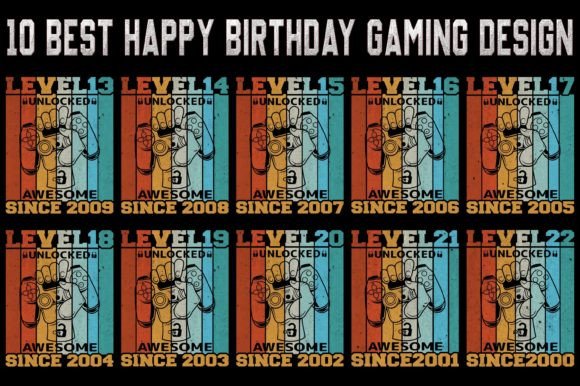 Happy Birthday Gaming T-Shirt Bundle 01: A Complete Guide to T-Shirt Design and Printable Sublimation Files