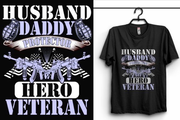 Husband Daddy Veteran T-Shirt Design