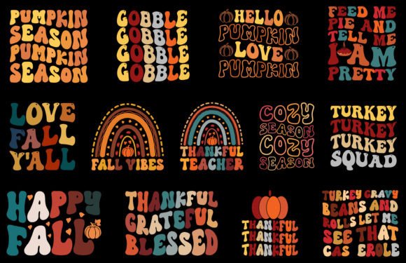 Thanksgiving Pumpkin T-Shirt Design Set: Strategic Use for Creative and Business Goals