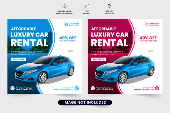 Vehicle Rental Social Media Post Vector: Strategic Design for Effective Online Marketing